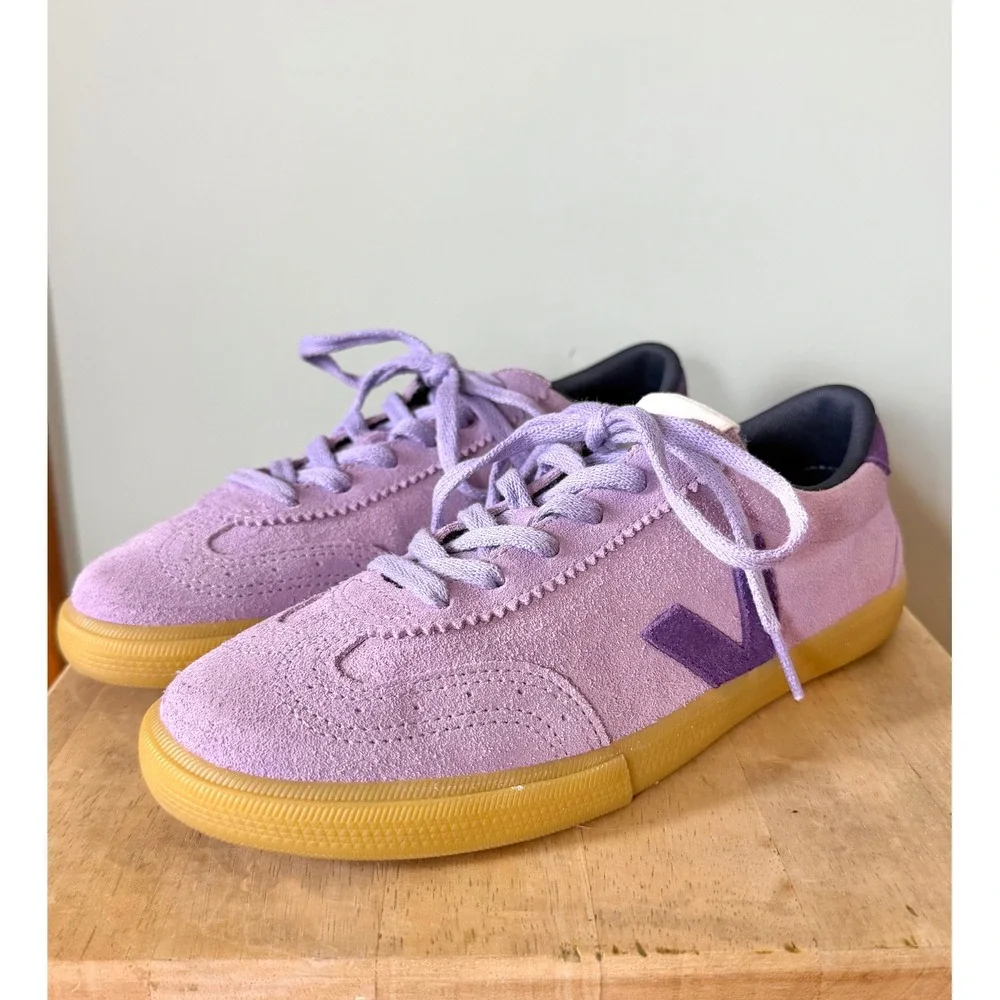 Veja Volley Low Top Suede Gum Sole Sneakers Purple Unisex | Men's 7 Women's 9